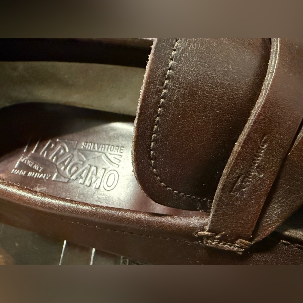 Salvatore Ferragamo Brown Penny Loafers NWOT Super Prime Sole 10.5D 🇮🇹 Made - Picture 3 of 11